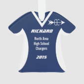 Cross Country Blauwe Sport Jersey Ornament (achterkant)