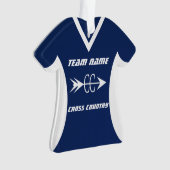 Cross Country Blauwe Sport Jersey Ornament (voorkant)
