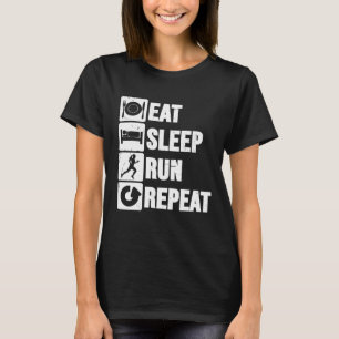 Cross-country Eat Sleep Run Herhalen werkende vrou T-shirt