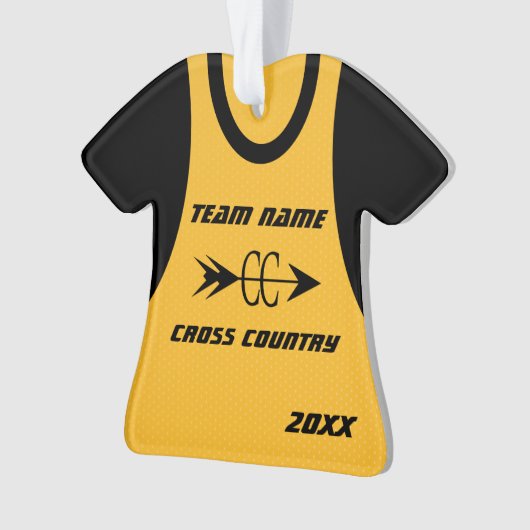 Cross Country Gold Sport Jersey met foto Ornament (voorkant)