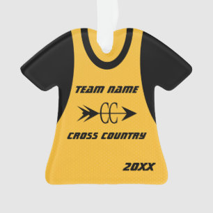 Cross Country Gold Sport Jersey met foto Ornament