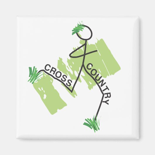 Cross country gras runner magneet (Voorkant)