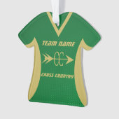 Cross Country Groene en Gouden Sport Jersey Ornament (voorkant)