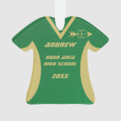 Cross Country Groene en Gouden Sport Jersey Ornament (achterkant)