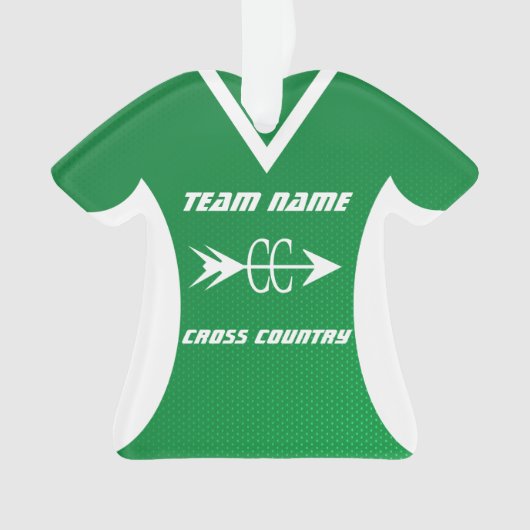 Cross Country Groene Sport Jersey Ornament (voorkant)