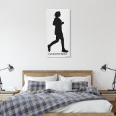 Cross Country Hardloopster Vrouwelijke Silhouet Ca Canvas Afdruk (Insitu (Slaapkamer))