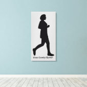 Cross Country Hardloopster Vrouwelijke Silhouet Ca Canvas Afdruk (Insitu (Houten vloer))