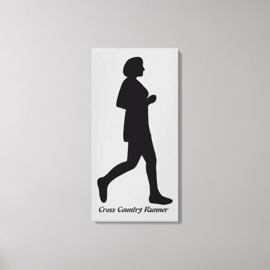 Cross Country Hardloopster Vrouwelijke Silhouet Ca Canvas Afdruk (Voorkant)