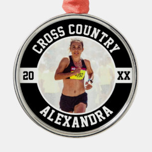 Cross Country Hardloper Aangepast XC Sportteam Metalen Ornament