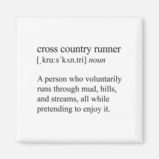 Cross Country Hardloper Definitie, Xc Hardlopen Magneet (Voorkant)