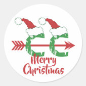 Cross Country © Kerstfeest Funny Holiday Ronde Sticker (Voorkant)