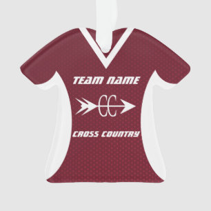 Cross Country Maroon Sport Jersey Foto Ornament
