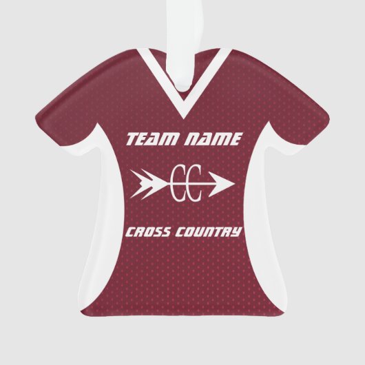 Cross Country Maroon Sport Jersey Ornament (voorkant)