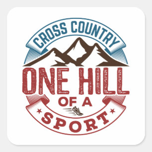 Cross-country One Hill of a Sport Vierkante Sticker