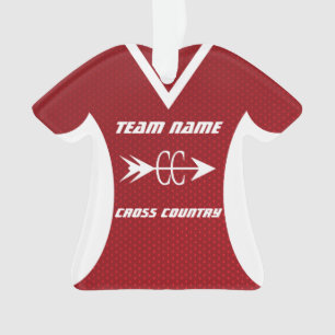 Cross Country Red Sports Jersey Foto Ornament