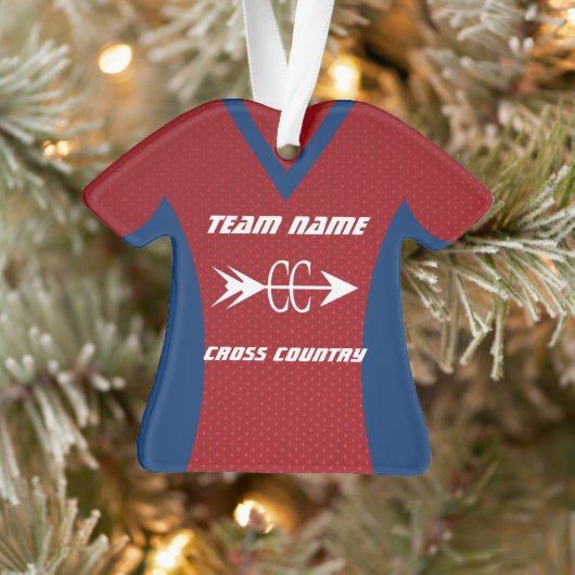 Cross Country Red Sports Jersey Ornament (Boom)
