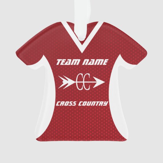 Cross Country Rode Sport Jersey Ornament (voorkant)