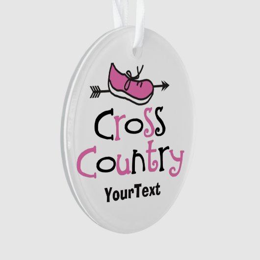 Cross Country Roze Schoen Ornament (voorkant)