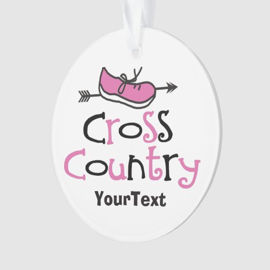 Cross Country Roze Schoen Ornament (voorkant)