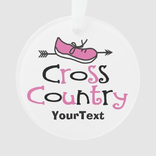 Cross Country Roze Schoen Ornament (voorkant)