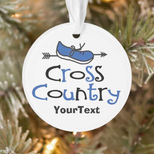 Cross-country Runner Blue Shoe© Aangepast voor-/ac Ornament (Boom)