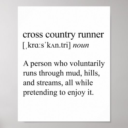 Cross Country Runner Definition, Xc Running  Poster (Voorkant)