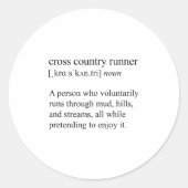 Cross Country Runner Definition, Xc Running  Ronde Sticker (Voorkant)