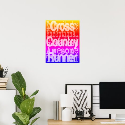 Cross Country Runner Fun Poster (Thuiskantoor)