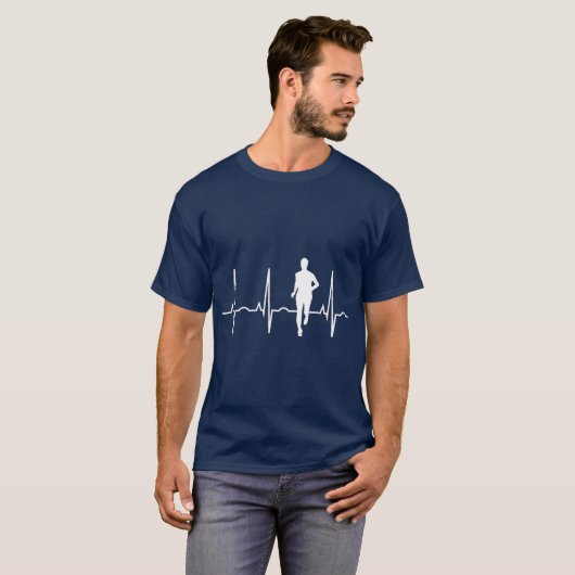 Cross-country Runner Gifts Runner Heartbeat T-shirt (Voorkant volledig)