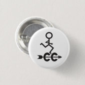 Cross Country Runner © Hardlopen en Pijlsymbool Ronde Button 3,2 Cm (Voorkant /achterkant)