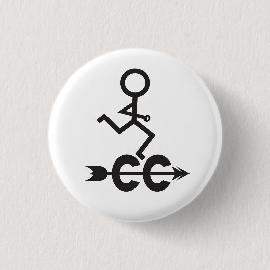 Cross Country Runner © Hardlopen en Pijlsymbool Ronde Button 3,2 Cm (Voorkant)