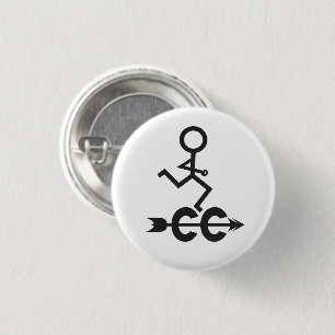 Cross Country Runner © Hardlopen en Pijlsymbool Ronde Button 3,2 Cm