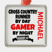 Cross Country Runner houdt van het spelen van vide Metalen Ornament (Voorkant)