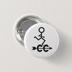 Cross Country Runner © Runner en Arrow-symbool Ronde Button 3,2 Cm