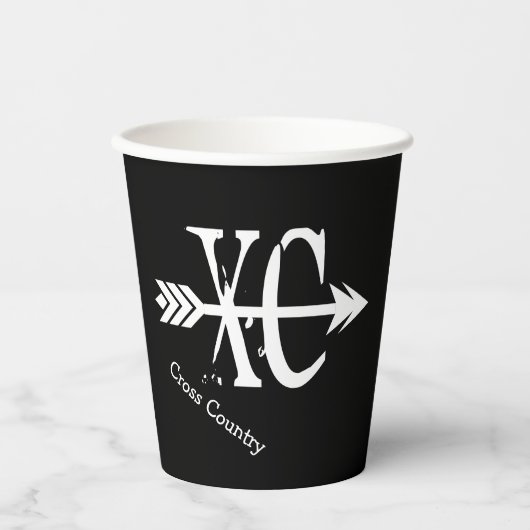 Cross-country Runner XC Arrow Paper Cups Papieren Bekers (Voorkant)