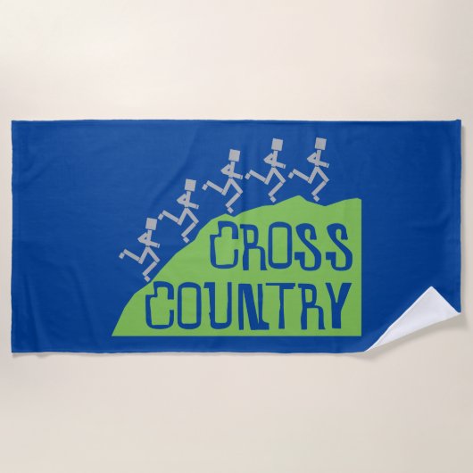 Cross Country Runners op Hill © Beach Towel Strandlaken (Voorkant)