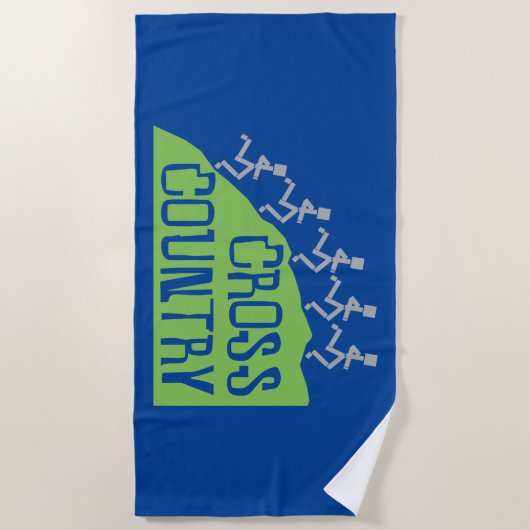 Cross Country Runners op Hill © Beach Towel Strandlaken (Voorkant)