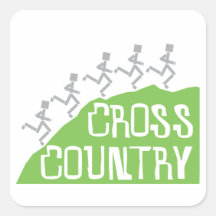 Cross Country Runners op Hill © Stickers