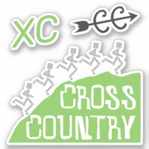 Cross Country Runners op Hill © Stickers