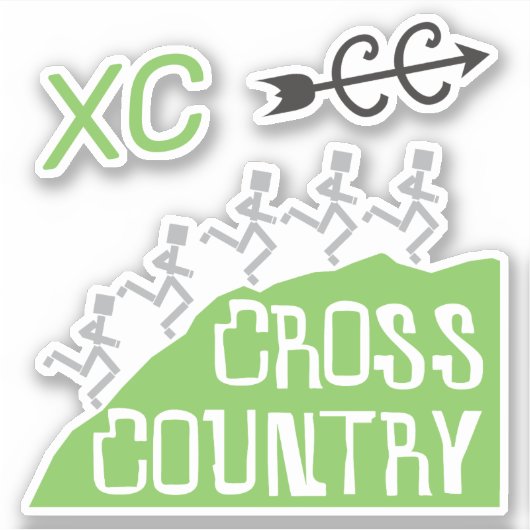 Cross Country Runners op Hill © Stickers (Voorkant)