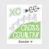 Cross Country Runners op Hill © Stickers (Vel)