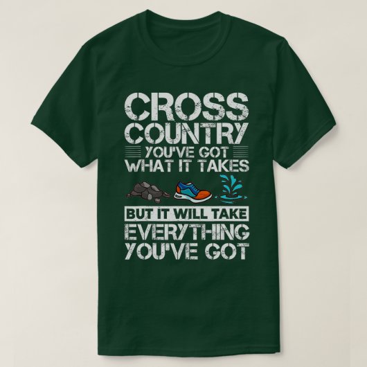 Cross Country Running Coach Training XC Run Race T-shirt (Design voorkant)