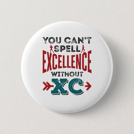 Cross-country Running Funny Excellence XC Ronde Button 5,7 Cm (Voorkant)