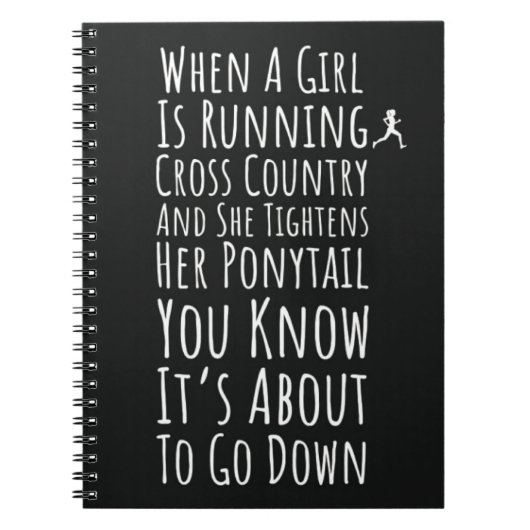 Cross Country Running Gift Vrouwen voor haar loper Notitieboek (Voorkant)