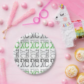 Cross Country Running - Green - XC Run Papieren Bordje (Feest)