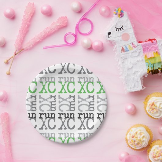 Cross Country Running - Green - XC Run Papieren Bordje (Feest)