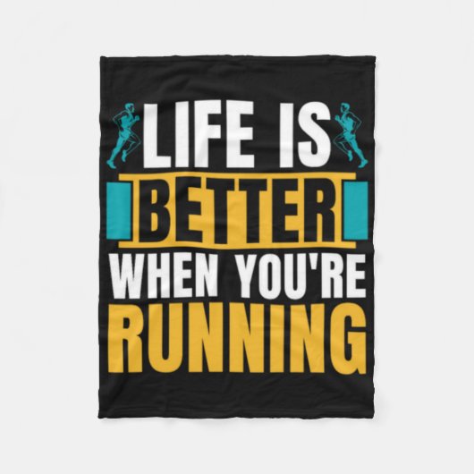Cross Country Running Life Is Better When Athletic Fleece Deken (Voorkant)