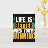 Cross Country Running Life Is Better When Athletic Kaart (Gele Bloem)