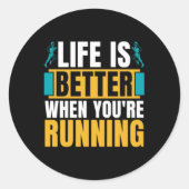 Cross Country Running Life Is Better When Athletic Ronde Sticker (Voorkant)