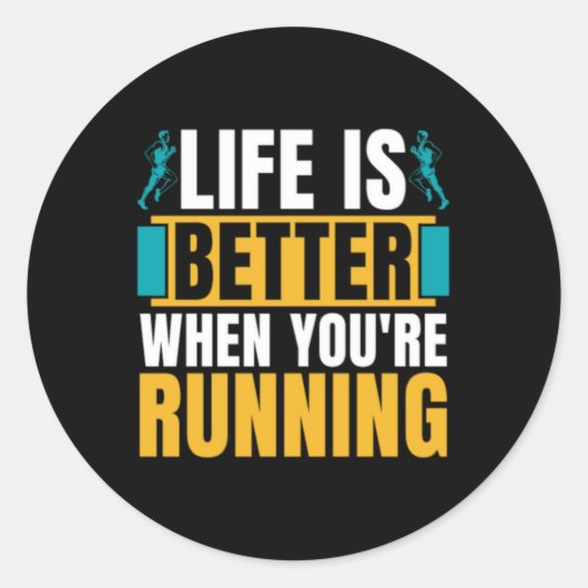 Cross Country Running Life Is Better When Athletic Ronde Sticker (Voorkant)